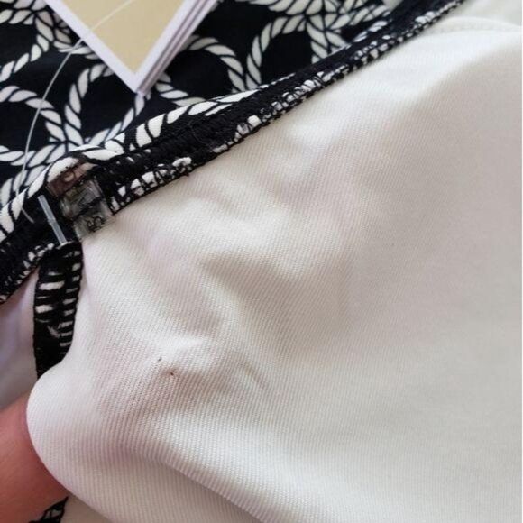 Michael Kors Rope Geo Print Plunging Neckline One-Piece Swimsuit - Picture 15 of 15